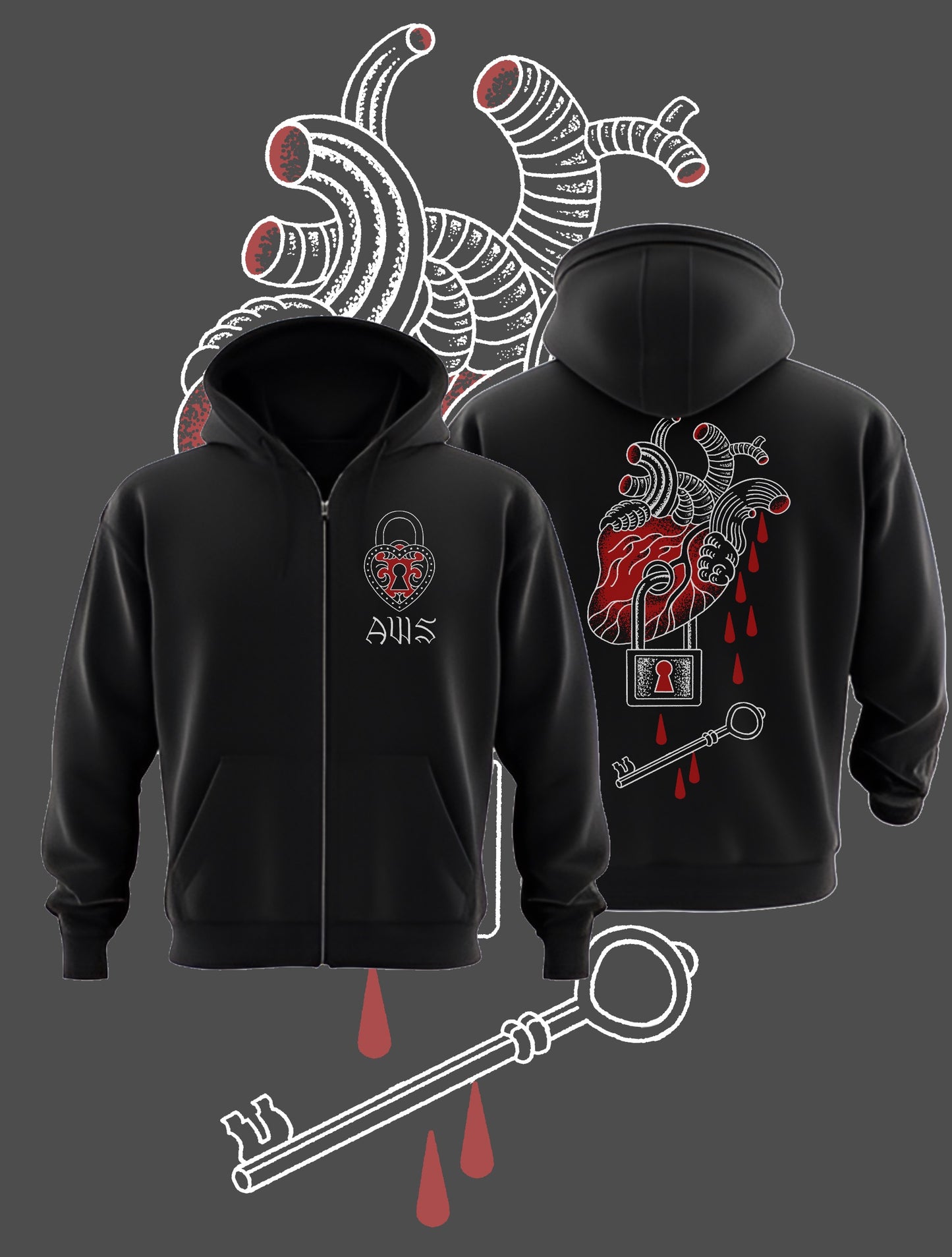 ‘INKED Lakat’ Cipzáras Pulóver